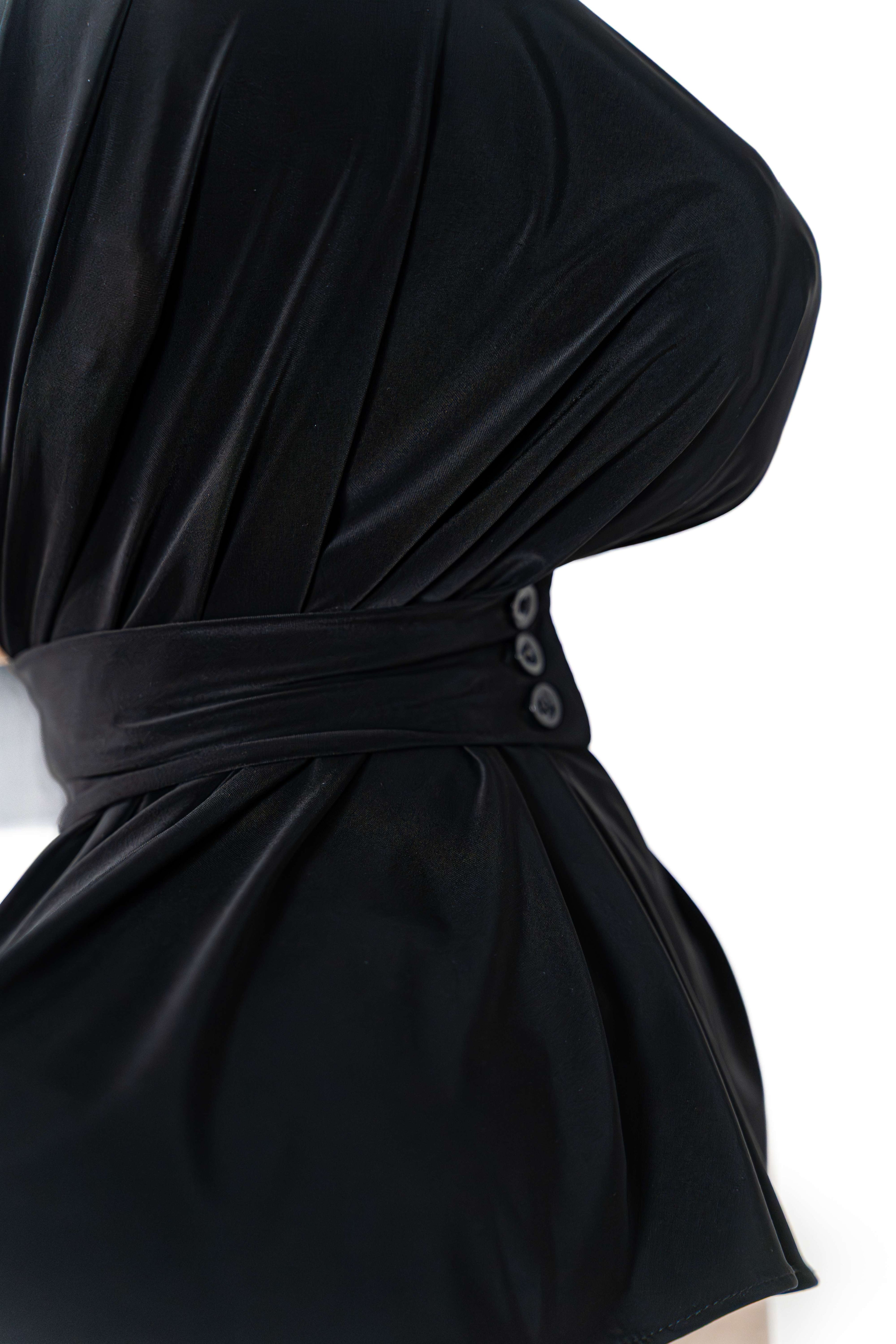 Liquid Jersey Instant Hijab (Charcoal Black)