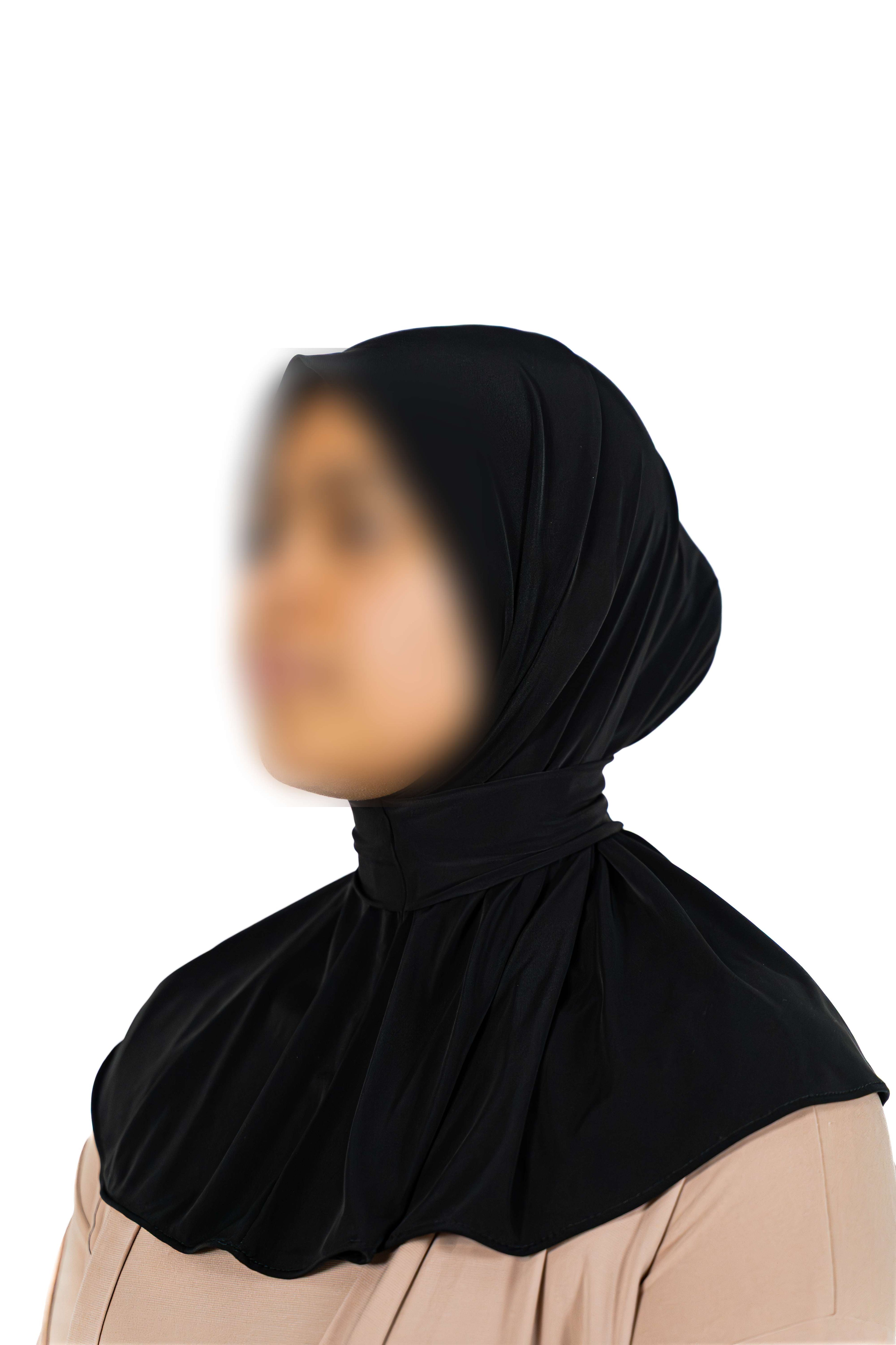Liquid Jersey Instant Hijab (Charcoal Black)