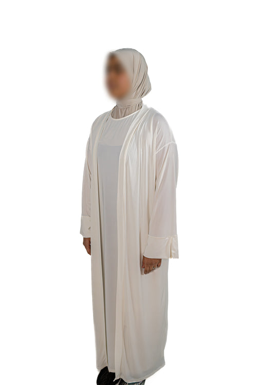 Essentials Abaya (Pearl White)